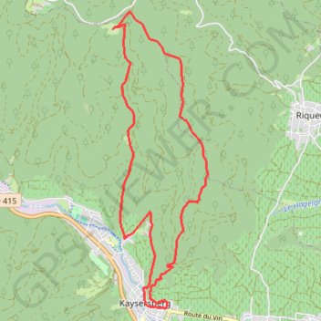 Itinéraire De Kaysersberg à l'auberge Saint-Alexis, distance, dénivelé, altitude, carte, profil, trace GPS