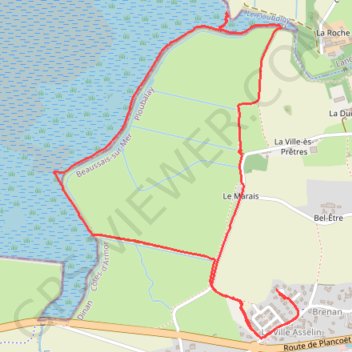 Itinéraire Le Sentier du Polder (Ploubalay - Côte d'Armor), distance, dénivelé, altitude, carte, profil, trace GPS