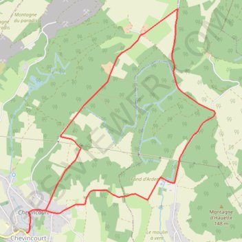 Itinéraire Petite boucle de la Cense - Chevincourt, distance, dénivelé, altitude, carte, profil, trace GPS