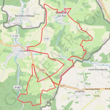 Itinéraire Circuit des 2 rivières - Cousolre, distance, dénivelé, altitude, carte, profil, trace GPS