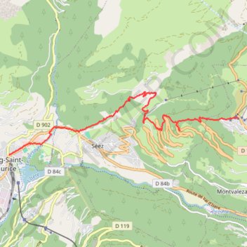 Itinéraire Bourg-Saint-Maurice à la Rosière 1850, distance, dénivelé, altitude, carte, profil, trace GPS