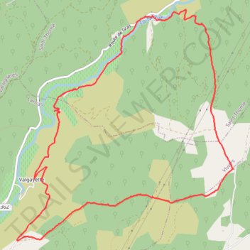 Itinéraire Saint Thome, distance, dénivelé, altitude, carte, profil, trace GPS
