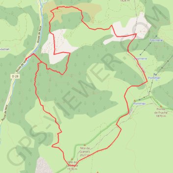 Itinéraire Du Pré de Chaudi à la Tête du Pommier, distance, dénivelé, altitude, carte, profil, trace GPS
