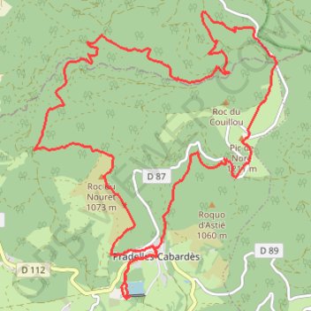 Itinéraire Massif du Pic de Nore - Pradelles-Cabardès, distance, dénivelé, altitude, carte, profil, trace GPS