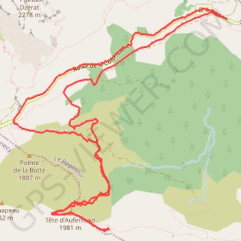 Itinéraire Tête d'Auferrand côté Reposoir, distance, dénivelé, altitude, carte, profil, trace GPS