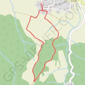 Itinéraire Le chemin de Labade - Caudeval, distance, dénivelé, altitude, carte, profil, trace GPS