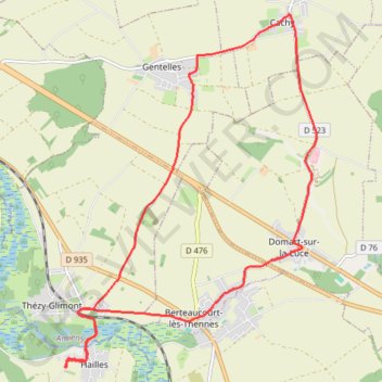 Itinéraire Autour de Hailles, distance, dénivelé, altitude, carte, profil, trace GPS