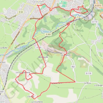 Itinéraire Octeville (50130), distance, dénivelé, altitude, carte, profil, trace GPS