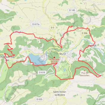 Itinéraire Sortie chateau murol, distance, dénivelé, altitude, carte, profil, trace GPS