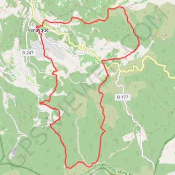 Itinéraire Venasque - les combes, distance, dénivelé, altitude, carte, profil, trace GPS