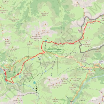 Itinéraire R52 Mindelheimerhütte » Schröcken, distance, dénivelé, altitude, carte, profil, trace GPS