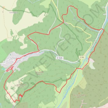 Itinéraire Entre la Schwingmuehle et Schorbach, distance, dénivelé, altitude, carte, profil, trace GPS