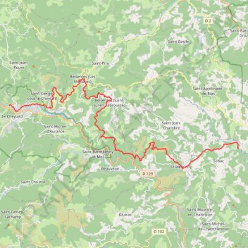 Itinéraire Tour du Haut-Vivarais-J2 Sihlac Le Cheylard-20556986, distance, dénivelé, altitude, carte, profil, trace GPS