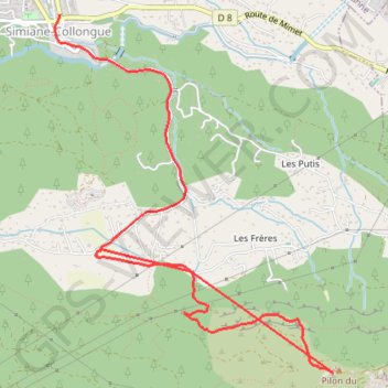 Itinéraire Pilonsimiane, distance, dénivelé, altitude, carte, profil, trace GPS