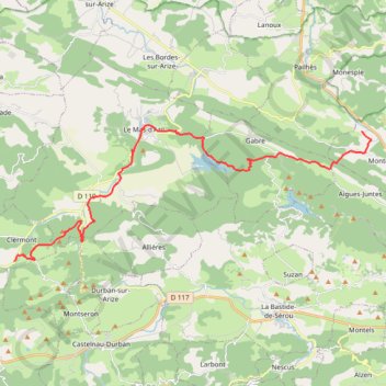 Itinéraire Du château de la Hille à la Grausse (Chemin du Piémont Pyrénéen), distance, dénivelé, altitude, carte, profil, trace GPS