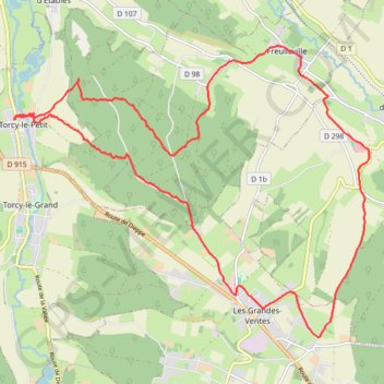 Itinéraire Torcy-le-Petit, distance, dénivelé, altitude, carte, profil, trace GPS