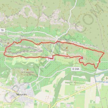 Itinéraire Le Destet - Mouriès, distance, dénivelé, altitude, carte, profil, trace GPS