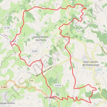 Itinéraire Les Halles (69), distance, dénivelé, altitude, carte, profil, trace GPS