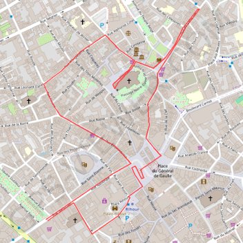 Itinéraire Le vieux Lille, distance, dénivelé, altitude, carte, profil, trace GPS