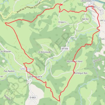 Itinéraire Le Causse de Sébrazac, distance, dénivelé, altitude, carte, profil, trace GPS