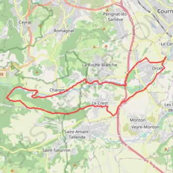 Itinéraire Du val d'Auzon au plateau de la Serre par les châteaux - Le Cendre, distance, dénivelé, altitude, carte, profil, trace GPS