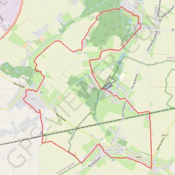 Itinéraire Marche à Tourpes, distance, dénivelé, altitude, carte, profil, trace GPS