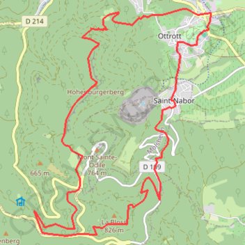 Itinéraire Sainte-Odile Express, distance, dénivelé, altitude, carte, profil, trace GPS