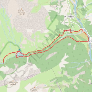 Itinéraire Vallon du Tourond - cascade de la Pisse, distance, dénivelé, altitude, carte, profil, trace GPS