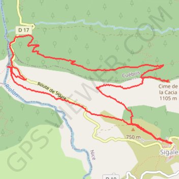 Itinéraire Cime de la Cacia, distance, dénivelé, altitude, carte, profil, trace GPS