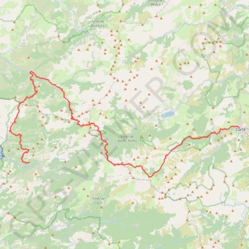 Itinéraire Corse à pied. De Corte à Ota., distance, dénivelé, altitude, carte, profil, trace GPS