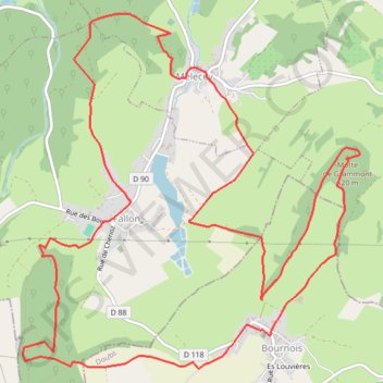 Itinéraire Sentier de la Mirabelle - Fallon, distance, dénivelé, altitude, carte, profil, trace GPS
