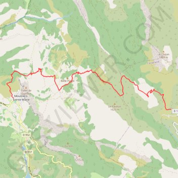 Itinéraire TronÃ§on 11 â De Les Chauvets Ã Moustiers-Sainte-Marie, distance, dénivelé, altitude, carte, profil, trace GPS