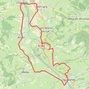 Itinéraire Brionnais entre Loire et canal, distance, dénivelé, altitude, carte, profil, trace GPS