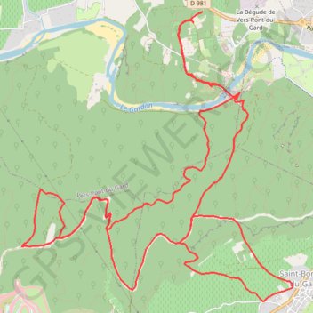 Itinéraire Le Pont du Gard - Saint-Bonnet-du-Gard, distance, dénivelé, altitude, carte, profil, trace GPS
