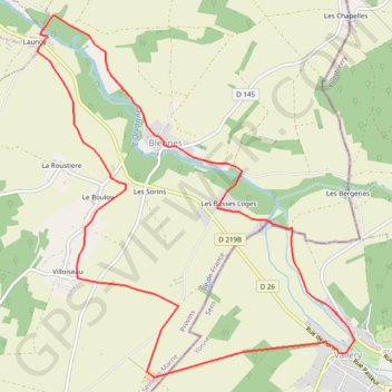Itinéraire Au long de l'Orvanne, distance, dénivelé, altitude, carte, profil, trace GPS
