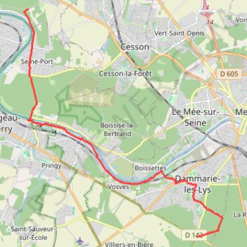Itinéraire Forêt de Rougeau - Forêt de Fontainebleau, distance, dénivelé, altitude, carte, profil, trace GPS