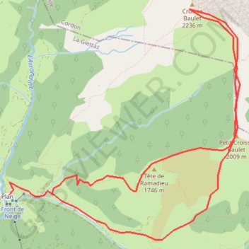 Itinéraire Croisse Baulet, distance, dénivelé, altitude, carte, profil, trace GPS