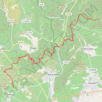 Itinéraire Les chemins de Saint Jacques en Minervois, distance, dénivelé, altitude, carte, profil, trace GPS