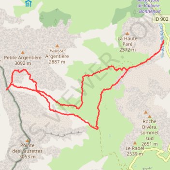 Itinéraire Le Col du Goléon depuis les Charmettes, distance, dénivelé, altitude, carte, profil, trace GPS