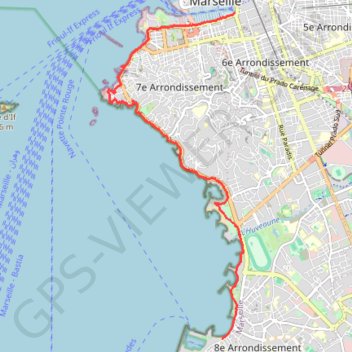 Itinéraire Pointe Rouge Vieu Port, distance, dénivelé, altitude, carte, profil, trace GPS