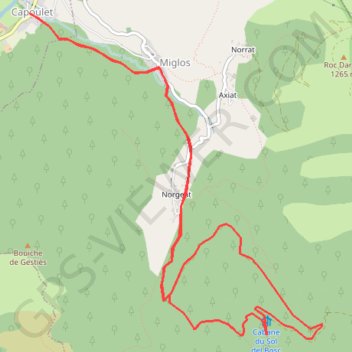 Itinéraire Capoulet, distance, dénivelé, altitude, carte, profil, trace GPS