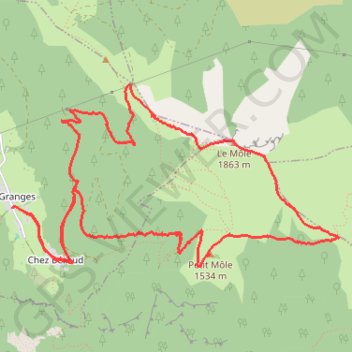 Itinéraire Le Môle, distance, dénivelé, altitude, carte, profil, trace GPS