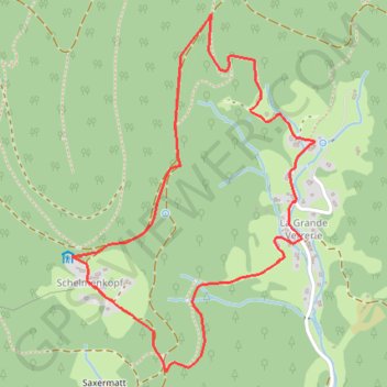 Itinéraire Schelmenkopf - La Grande Verrerie - Schelmenkopf, distance, dénivelé, altitude, carte, profil, trace GPS