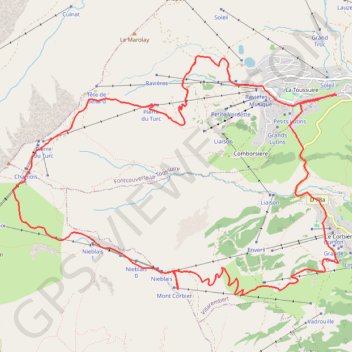 Itinéraire Versant de la Toussuire, distance, dénivelé, altitude, carte, profil, trace GPS