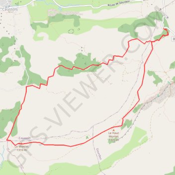 Itinéraire PLATEAU CAUSSOLS 06, distance, dénivelé, altitude, carte, profil, trace GPS