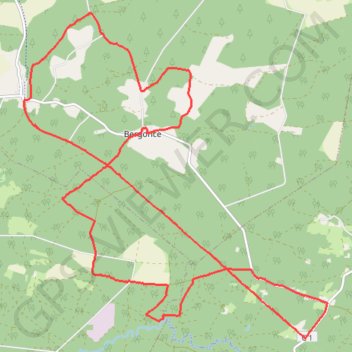 Itinéraire De Bergonce à Lussolle, distance, dénivelé, altitude, carte, profil, trace GPS