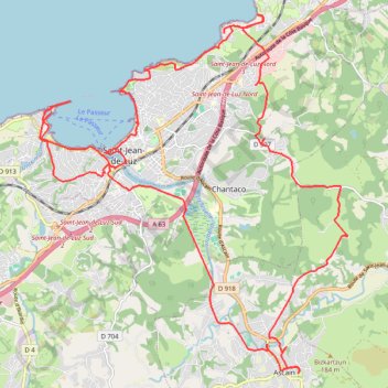 Itinéraire Ascain - Saint-Jean-de-Luz, distance, dénivelé, altitude, carte, profil, trace GPS