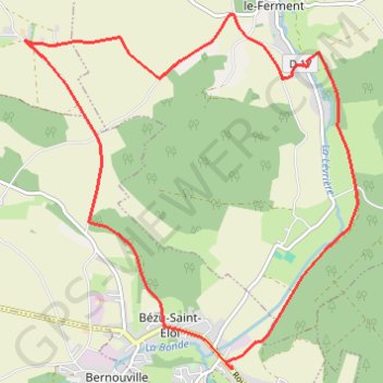 Itinéraire Bézu-Saint-Eloi,VTT 14 KM Bezu la petite folie, Saint Denis,Bezu.., distance, dénivelé, altitude, carte, profil, trace GPS