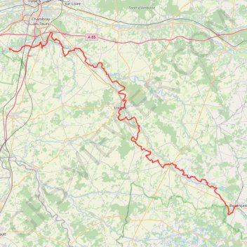 Itinéraire GR 46 : De Artannes-sur-Indre (Indre et Loire) à Buzançais (Indre), distance, dénivelé, altitude, carte, profil, trace GPS