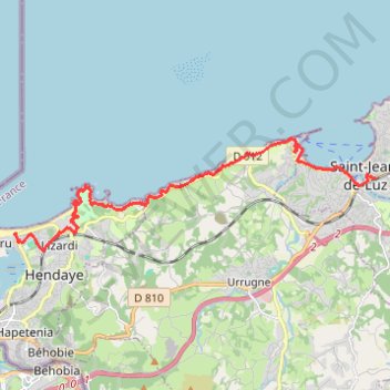 Itinéraire Sentier du Littoral - De Saint-Jean-de-Luz à Hendaye, distance, dénivelé, altitude, carte, profil, trace GPS